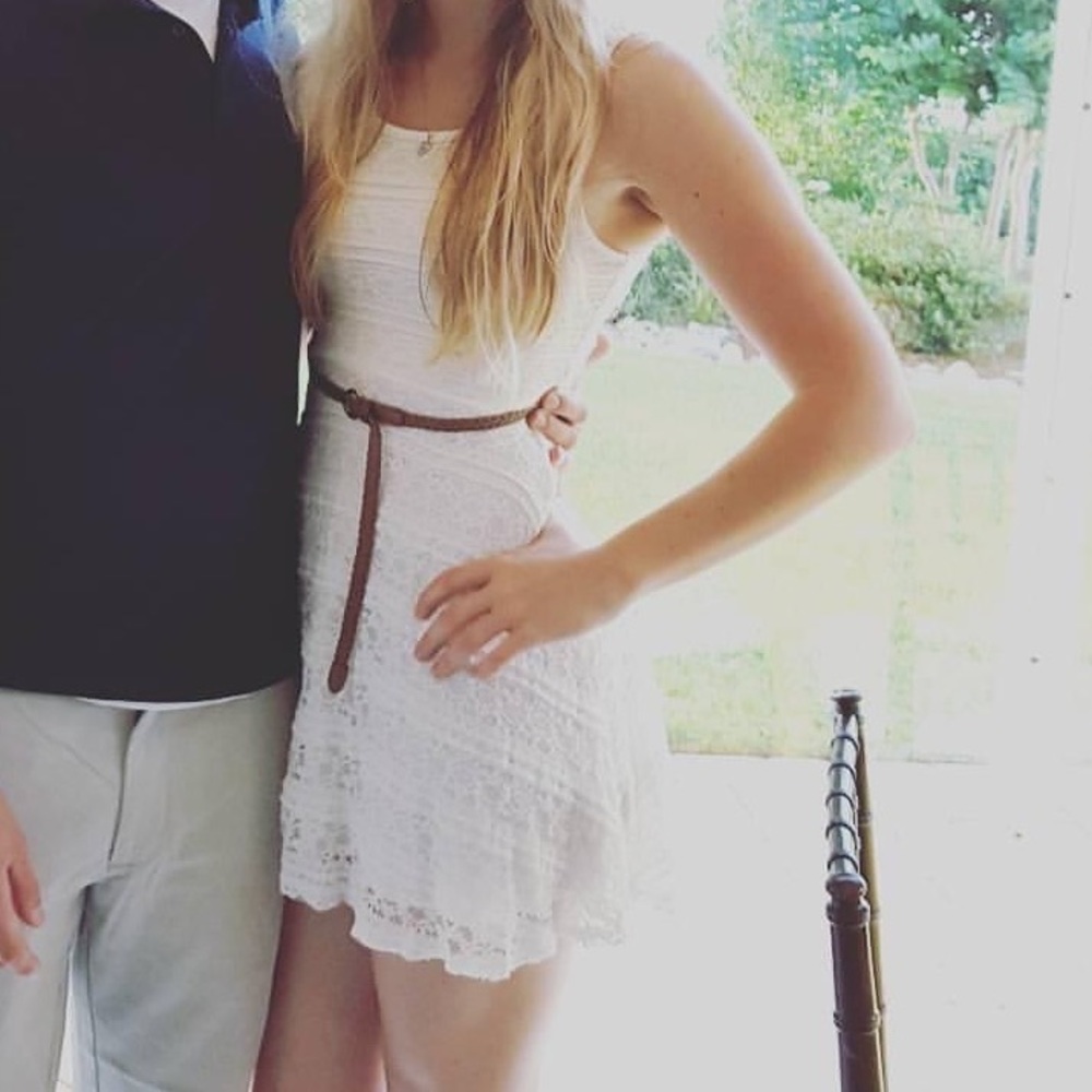 White Lace Look Dress